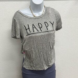 Love Gray Crop Relaxed Short Sleeve Tee